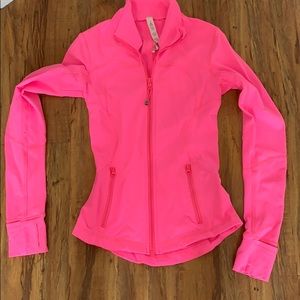 Pink lululemon athletic jacket and matching tank
